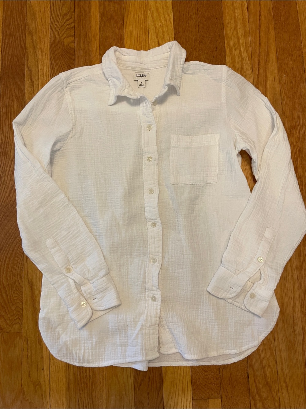 J. Crew Factory Gauze Long-Sleeve Button-Down Shirt